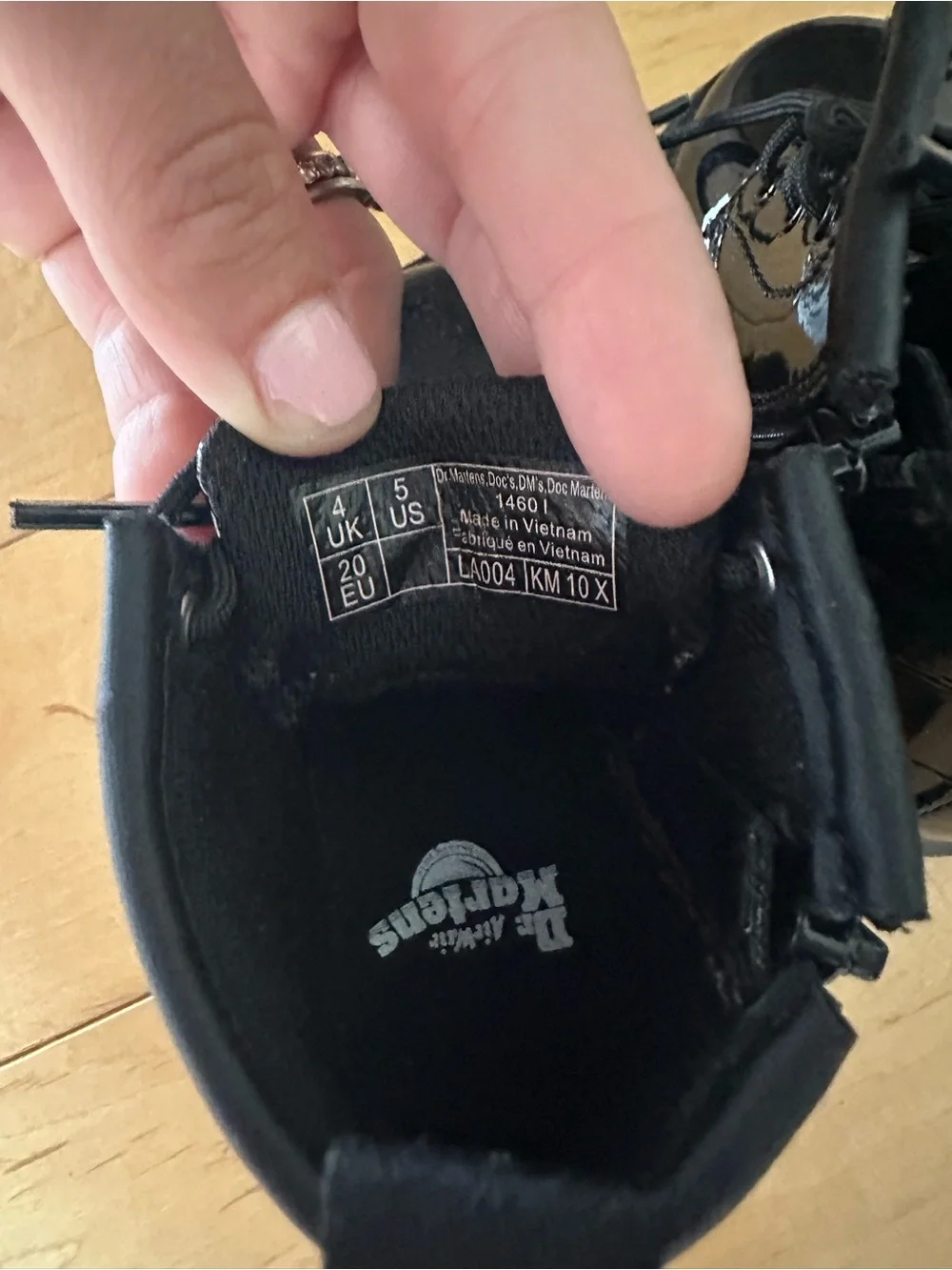 Dr. Martens Kids Black Patent Leather Ankle Boots – Size US 5 / EU 20